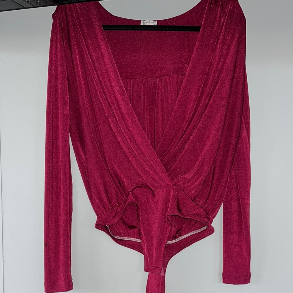 Free People Deep Pink Bodysuit